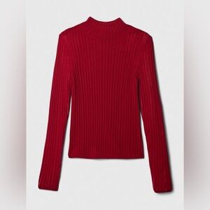 Cult Gaia x GAP Red Ribbed Wool Mock Neck Sweater NWT Size Large